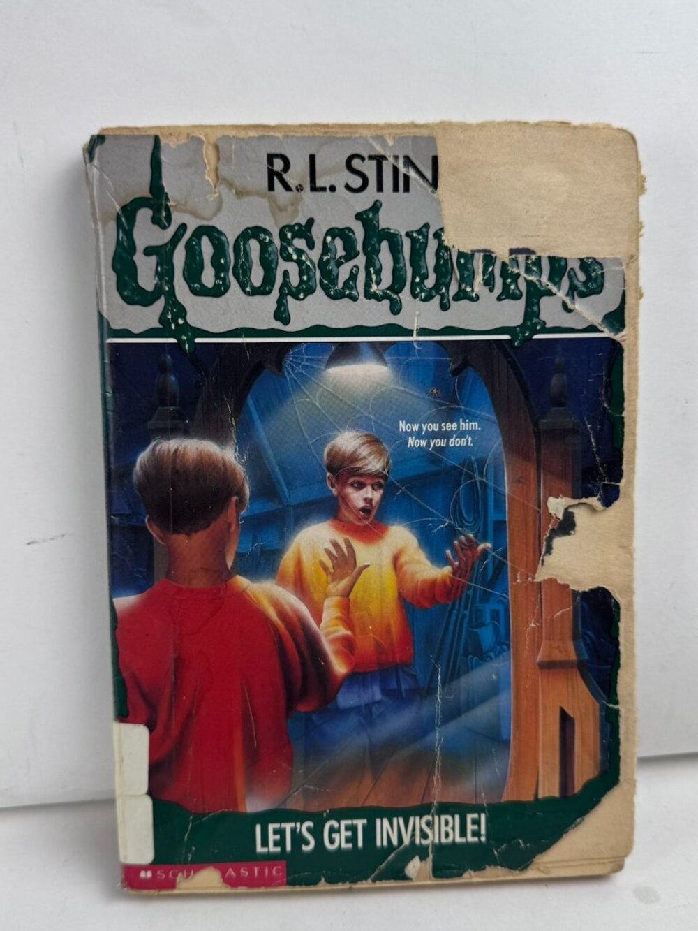 Goosebumps Let's Get Invisible #6 RL Stine 1993 Vintage 90s Paperback Heavy Wear
